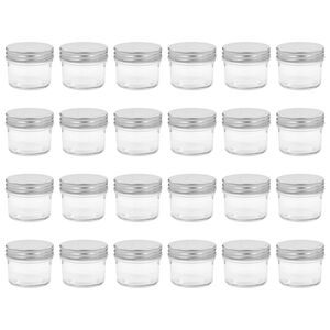 vidaXL Marmeladengläser mit Silbernen Deckeln 24 Stk. 110 ml