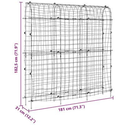 vidaXL Pflanzennetz U-Rahmen 181x31x182,5 cm Stahl