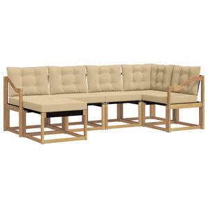 vidaXL Outdoor-Sofagarnitur 6 Stk. Wei&szlig; und Beige
