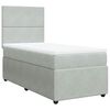 vidaXL Boxspringbett mit Matratze Hellgrau 100x200 cm Samt