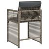 vidaXL Gartenst&uuml;hle mit Kissen 4 Stk. Grau Poly Rattan