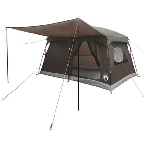 vidaXL Familienzelt mit Dach Braun Grau 320 x 210 x 180 cm Polyester