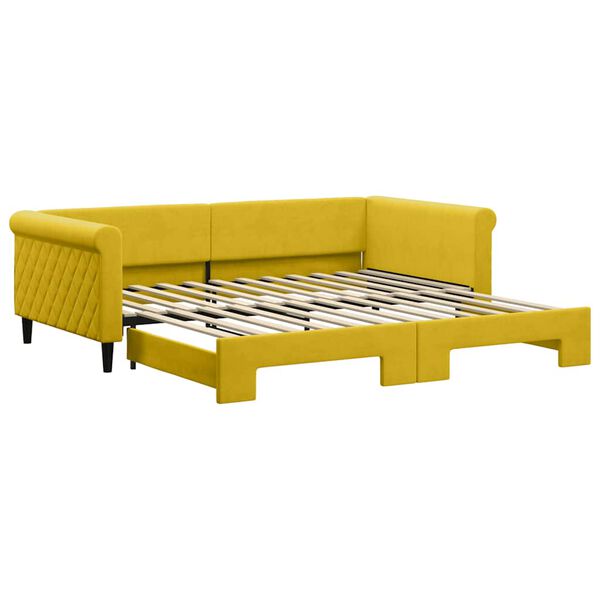 vidaXL Tagesbett Ausziehbar Gelb 100x200 cm Samt