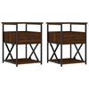vidaXL Nachttische 2 Stk. Braun Eichen-Optik 40x42x55 cm Holzwerkstoff