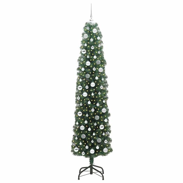 vidaXL Künstlicher Weihnachtsbaum mit 300 LEDs mit Ständer Grün 210 cm