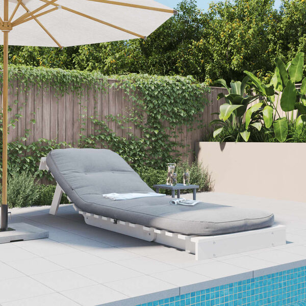 vidaXL Futon Schlafsofa mit Matratze Wei&szlig; 70x206x11 Massivholz Kiefer