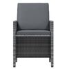 vidaXL 21-tlg. Garten-Essgruppe mit Kissen Grau Poly Rattan
