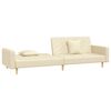 vidaXL Schlafsofa 2-Sitzer mit 2 Kissen Creme Stoff