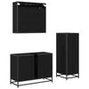 vidaXL Badezimmerm&ouml;bel-Set 3 pcs Schwarz Eichen-Optik Holzwerkstoff