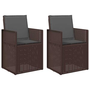 vidaXL Garten Esszimmerst&uuml;hle 2 stk. Braun und Anthrazit PP