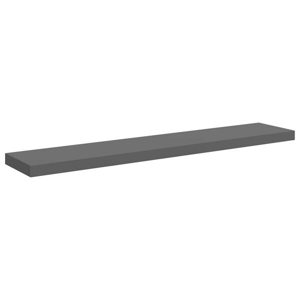 vidaXL Schweberegal Hochglanz-Grau 120x23,5x3,8 cm MDF