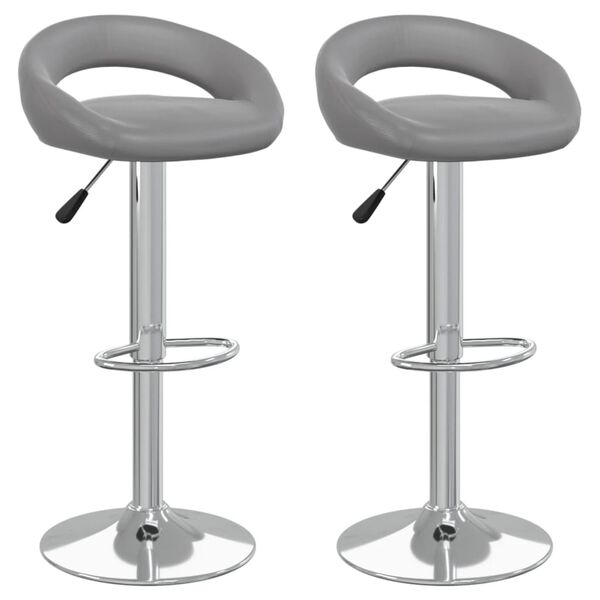 vidaXL Barhocker 2 Stk. Grau Kunstleder