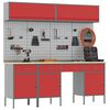 vidaXL Arbeitsschrankset mit Schubladen mit Speicher 10 pcs Rot