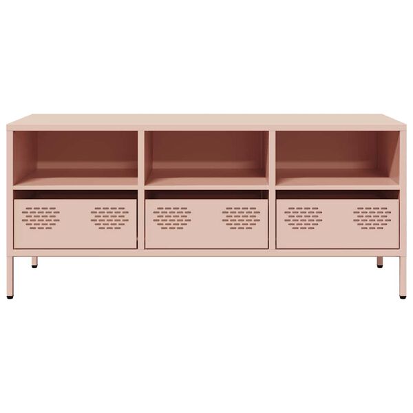 vidaXL TV-Schrank Rosa 101,5x39x43,5 cm Kaltgewalzter Stahl