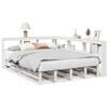 vidaXL Massivholzbett mit Regal ohne Matratze Wei&szlig; 140x190 cm Kiefer