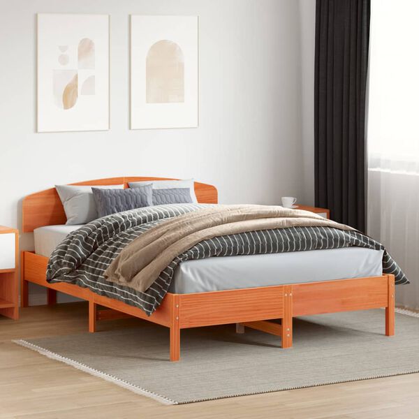 vidaXL Kopfteil Wachsbraun 140 cm Massivholz Kiefer