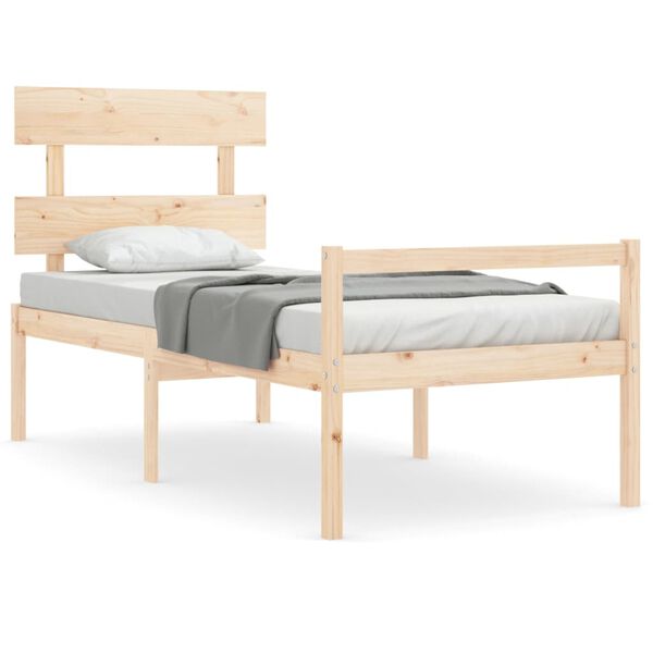 vidaXL Seniorenbett mit Kopfteil 90x200 cm Massivholz