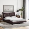vidaXL Bettgestell mit LED ohne Matratze "Hvar" Dunkelbraun 120x200 cm Stoff