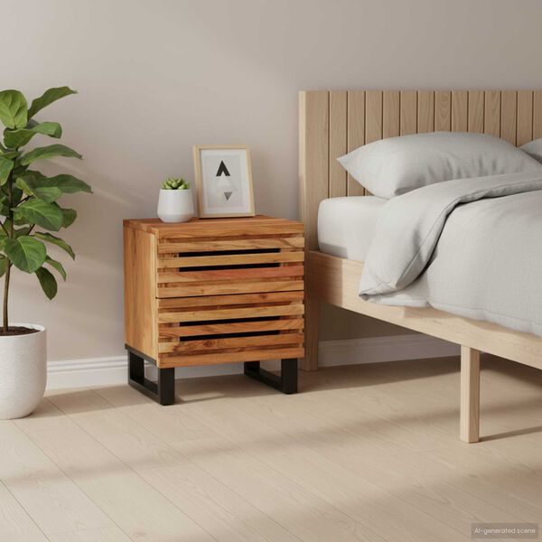 vidaXL Nachttische 2 Stk. 40x34x46 cm Massivholz Akazie