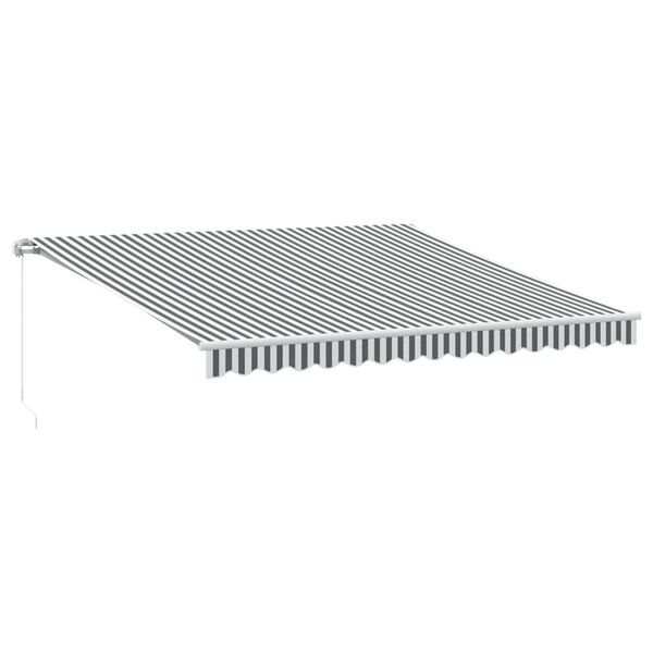 vidaXL Markise Manuell mit LED Anthrazit & Wei&szlig; 400x350 cm