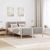 vidaXL Bettgestell Braun und hellgrau 140 x 190 cm Massivholz Kiefer