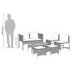 vidaXL Garten-Sofa-Set 6 pcs Grau und Dunkelgrau Poly-Rattan