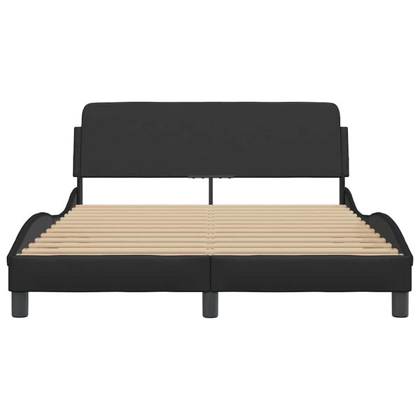 vidaXL Bettgestell "Dover" Schwarz 140x200 cm Kunstleder