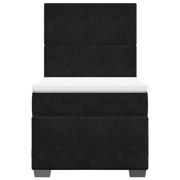 vidaXL Boxspringbett mit Matratze Schwarz 100x200 cm Samt