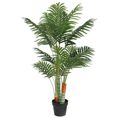 vidaXL Palme Künstlich mit 3 Stämmen Grün 120 cm PP