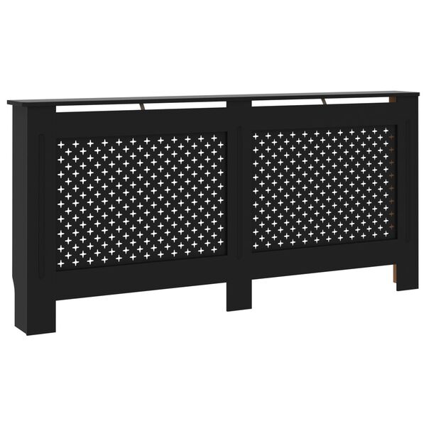 vidaXL Heizk&ouml;rperverkleidung Schwarz 172x19x81,5 cm MDF