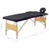 vidaXL Massageliege Klappbar 2-Zonen mit Holzgestell Schwarz