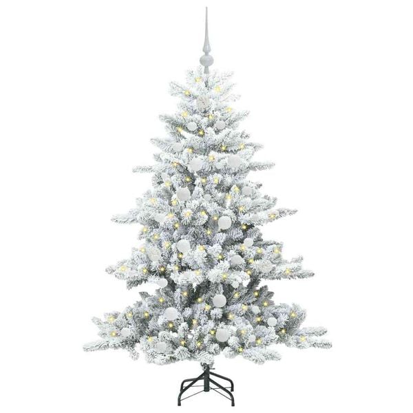 vidaXL K&uuml;nstlicher klappbarer Weihnachtsbaum Wei&szlig; 150 cm PVC und Stahl
