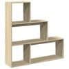 vidaXL Raumteiler-B&uuml;cherregal 3 Stufen Sonoma-Eiche 123x29x123 cm