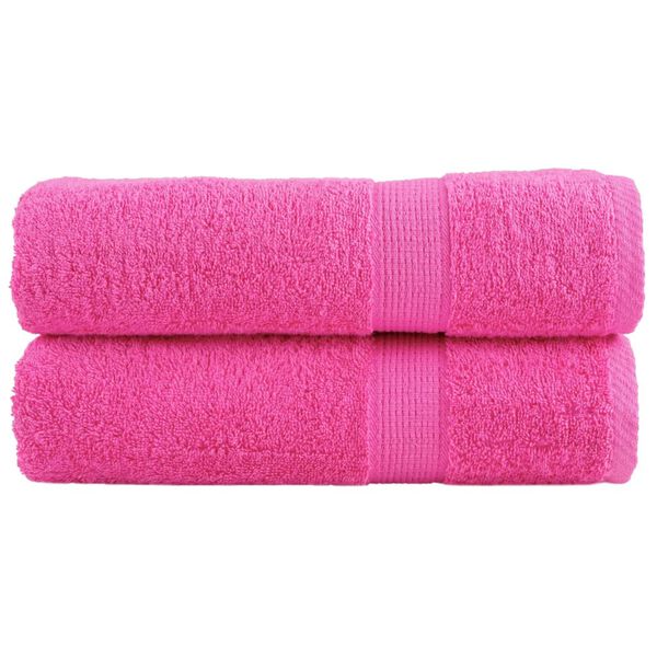 vidaXL Premium-Duscht&uuml;cher SOLUND 2 Stk. Rosa 70x140 cm 600 g/m&sup2;