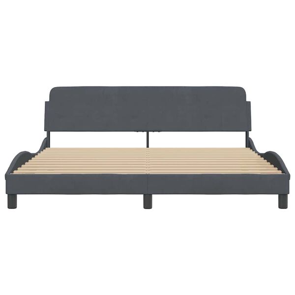 vidaXL Bettgestell "Dover" Dunkelgrau 180x200 cm Samt