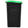 vidaXL M&uuml;lleimer mit Klappdeckel 50L Schwarz und Gr&uuml;n