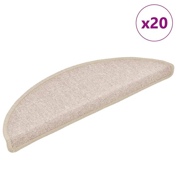 vidaXL Stufenmatten 20 Stk. 56x17x3 cm Taupe Halbrund
