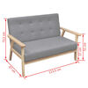 vidaXL Sofa-Set 3-tlg. Stoff Hellgrau