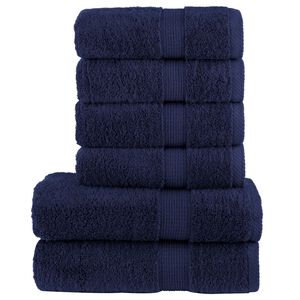 vidaXL 6 tlg. Premium-Handtuch-Set SOLUND Marineblau 600 g/m&sup2;