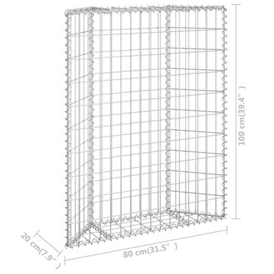 vidaXL Gabionen-Hochbeet Trapezform Verzinkter Stahl 80x20x100 cm