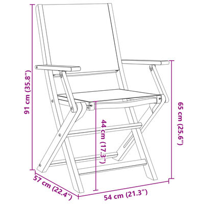 vidaXL Gartenstühle 2 Stk. Beige Massivholz Akazie & Stoff