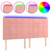 vidaXL LED Kopfteil Rosa 180x5x118/128 cm Samt