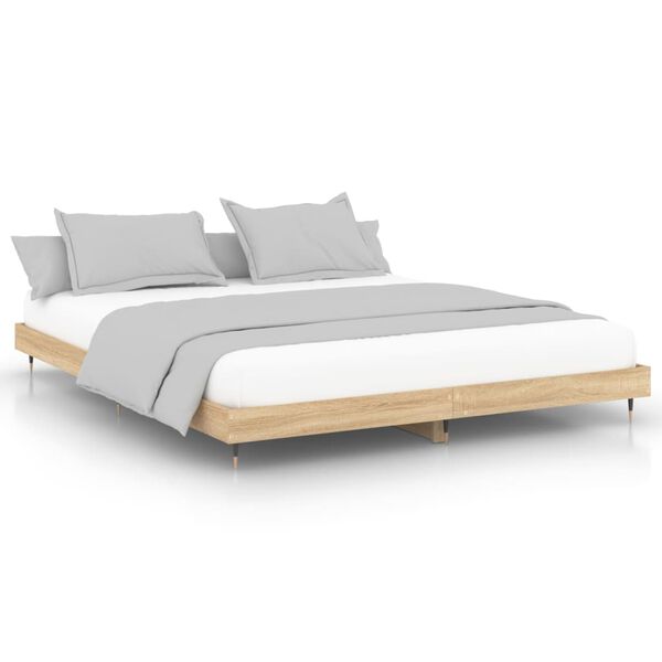 vidaXL Bettgestell ohne Matratze Sonoma-Eiche 120x200 cm Holzwerkstoff