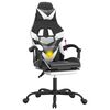 vidaXL Gaming-Stuhl mit Fußstütze Drehbar Schwarz & Weiß Kunstleder