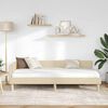 vidaXL Eckbettgestell mit Kopfteil Creme 100 x 200 cm Stoff