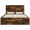 vidaXL Bettrahmen Ger&auml;ucherte Eiche 135 x 190 cm Massives Kiefernholz