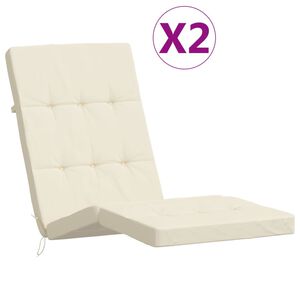 vidaXL Liegestuhl-Auflagen 2 Stk. Creme Oxford-Gewebe