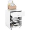 vidaXL Rollschrank Hochglanz-Wei&szlig; 46x36x59 cm Holzwerkstoff