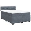 vidaXL Boxspringbett mit Matratze Dunkelgrau 140x200 cm Samt