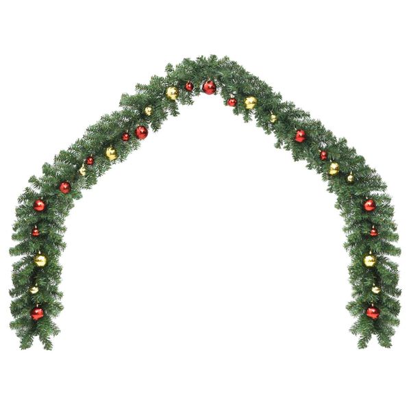 vidaXL Weihnachtsgirlande Geschm&uuml;ckt mit Kugeln 10 m